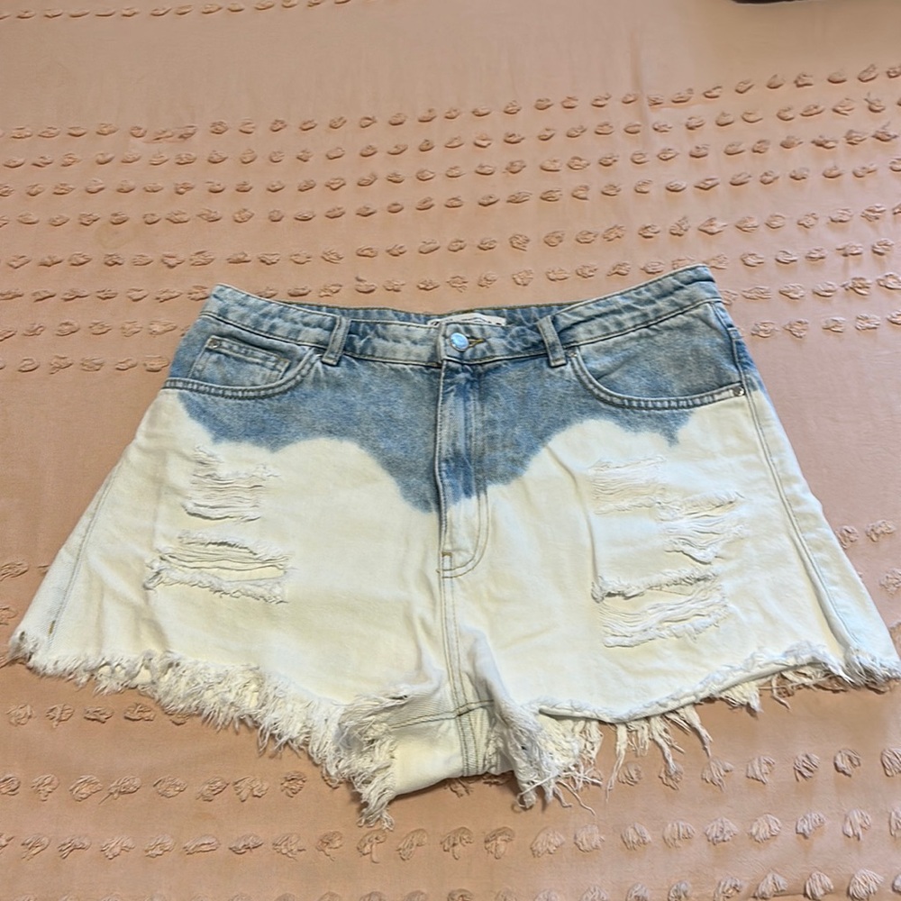 Zara two toned denim shorts. Size 12